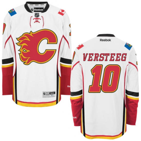 Women's Reebok Calgary Flames #10 Kris Versteeg Authentic White Away NHL Jersey - Ujersey