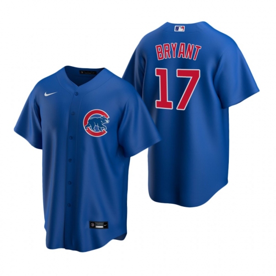 Men's Nike Chicago Cubs #17 Kris Bryant Royal Alternate Stitched Baseball Jersey - Ujersey