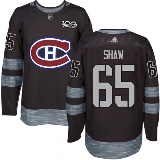 Men's Adidas Montreal Canadiens #65 Andrew Shaw Premier Black 1917-2017 100th Anniversary NHL Jersey - Ujersey