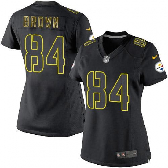 Women's Nike Pittsburgh Steelers #84 Antonio Brown Limited Black Impact NFL Jersey - Ujersey