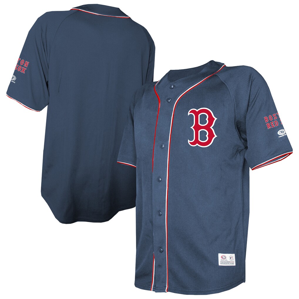Men's Boston Red Sox Stitches Navy Team Color Full-Button Fashion Jersey - Ujersey