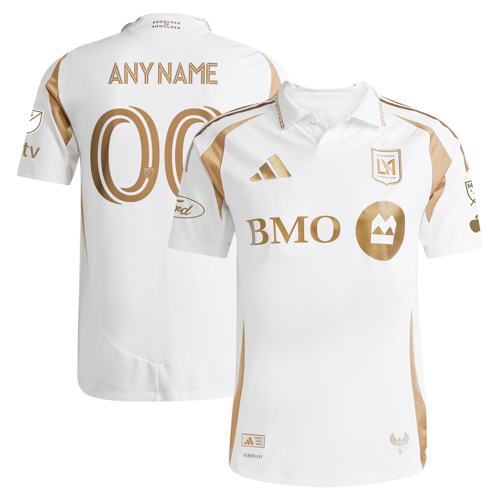Men's LAFC adidas White 2025 Secondary Authentic Custom Jersey - Ujersey