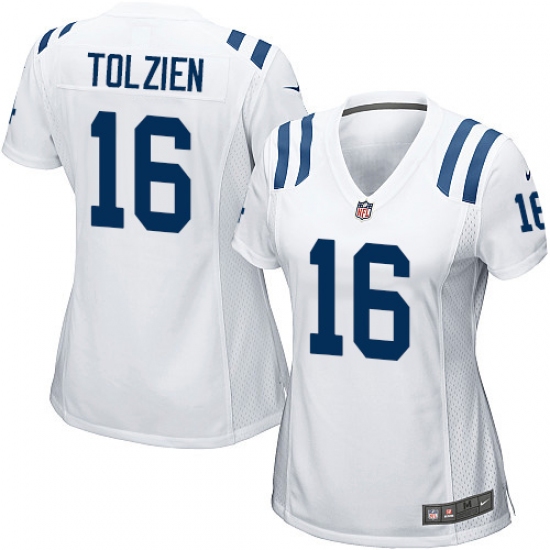 Women's Nike Indianapolis Colts #16 Scott Tolzien Game White NFL Jersey - Ujersey