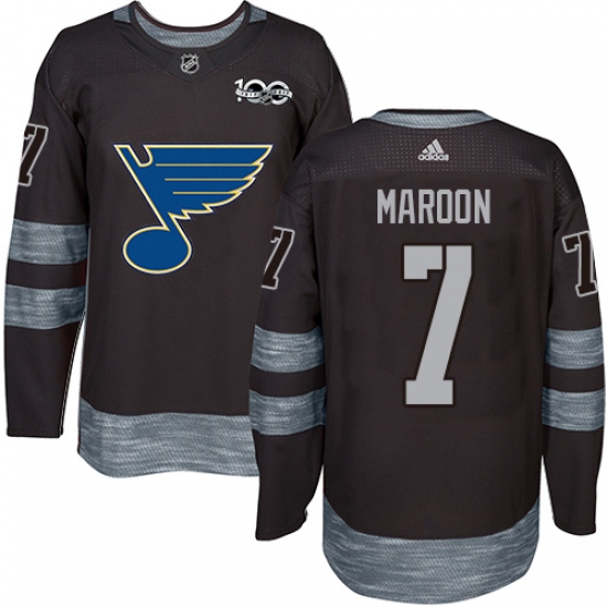 Men's Adidas St. Louis Blues #7 Patrick Maroon Authentic Black 1917-2017 100th Anniversary NHL Jersey - Ujersey