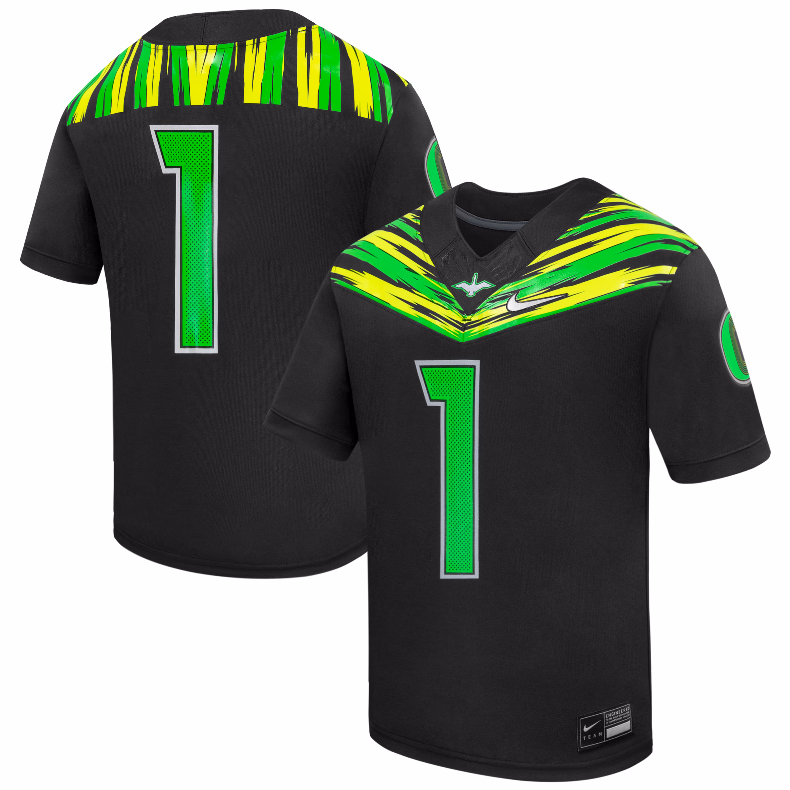 Youth Nike #1 Black Oregon Ducks Origin of Speed Replica Football Jersey - SUjersey01