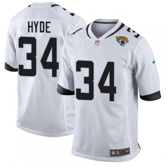 Men's Nike Jacksonville Jaguars #34 Carlos Hyde Game White NFL Jersey - Ujersey