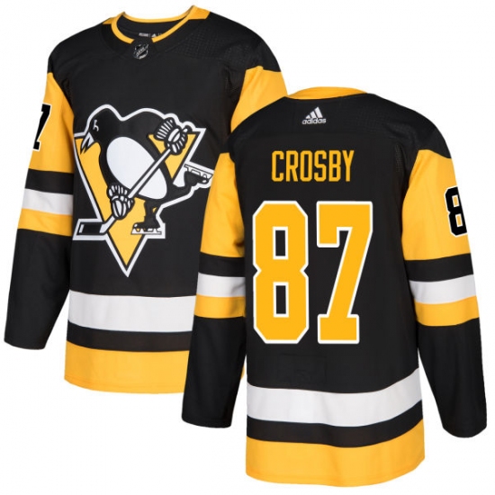 Men's Adidas Pittsburgh Penguins #87 Sidney Crosby Authentic Black Home NHL Jersey - Ujersey