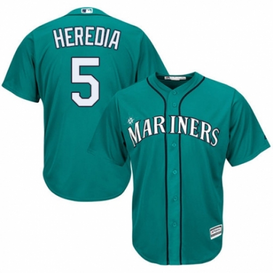 Youth Majestic Seattle Mariners #5 Guillermo Heredia Authentic Teal Green Alternate Cool Base MLB Jersey - Ujersey