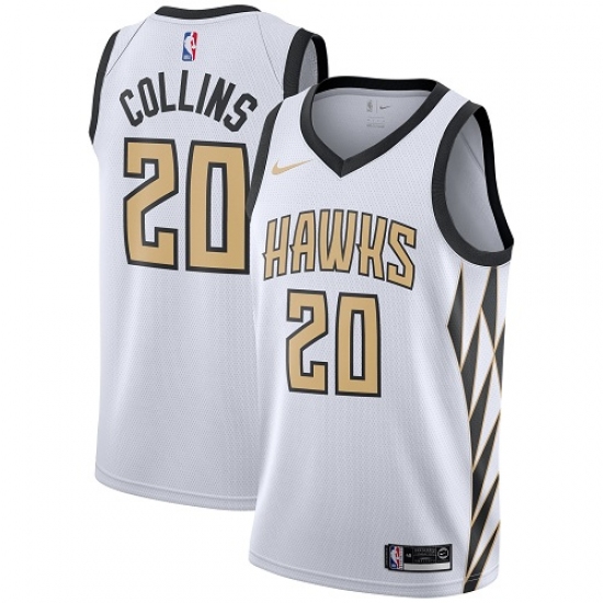 Men's Nike Atlanta Hawks #20 John Collins Swingman White NBA Jersey - City Edition - Ujersey