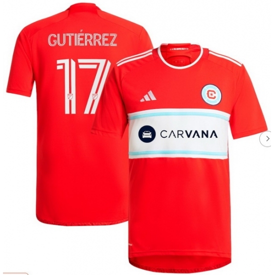 Men's Chicago Fire Brian Gutierrez adidas Red 2024 Return To Red Replica Player Jersey - Ujersey