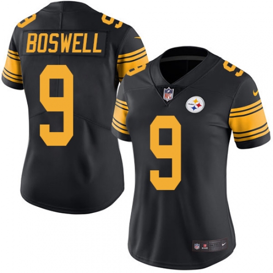 Women's Nike Pittsburgh Steelers #9 Chris Boswell Limited Black Rush Vapor Untouchable NFL Jersey - Ujersey