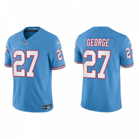 Men's Nike Tennessee Titans #27 Eddie George Light Blue 2023 F.U.S.E. Vapor Limited Throwback Stitched Football Jersey - Ujersey