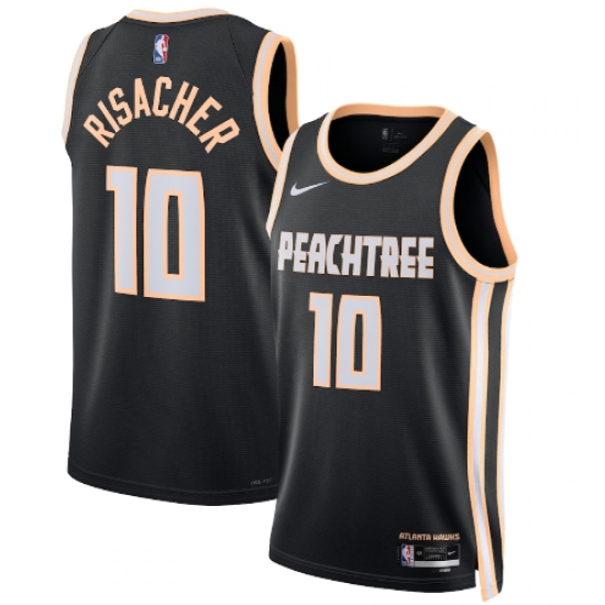 Men's Atlanta Hawks #10 Zaccharie Risacher Black 2025-26 City Edition Swingman Stitched Jersey - Ujersey