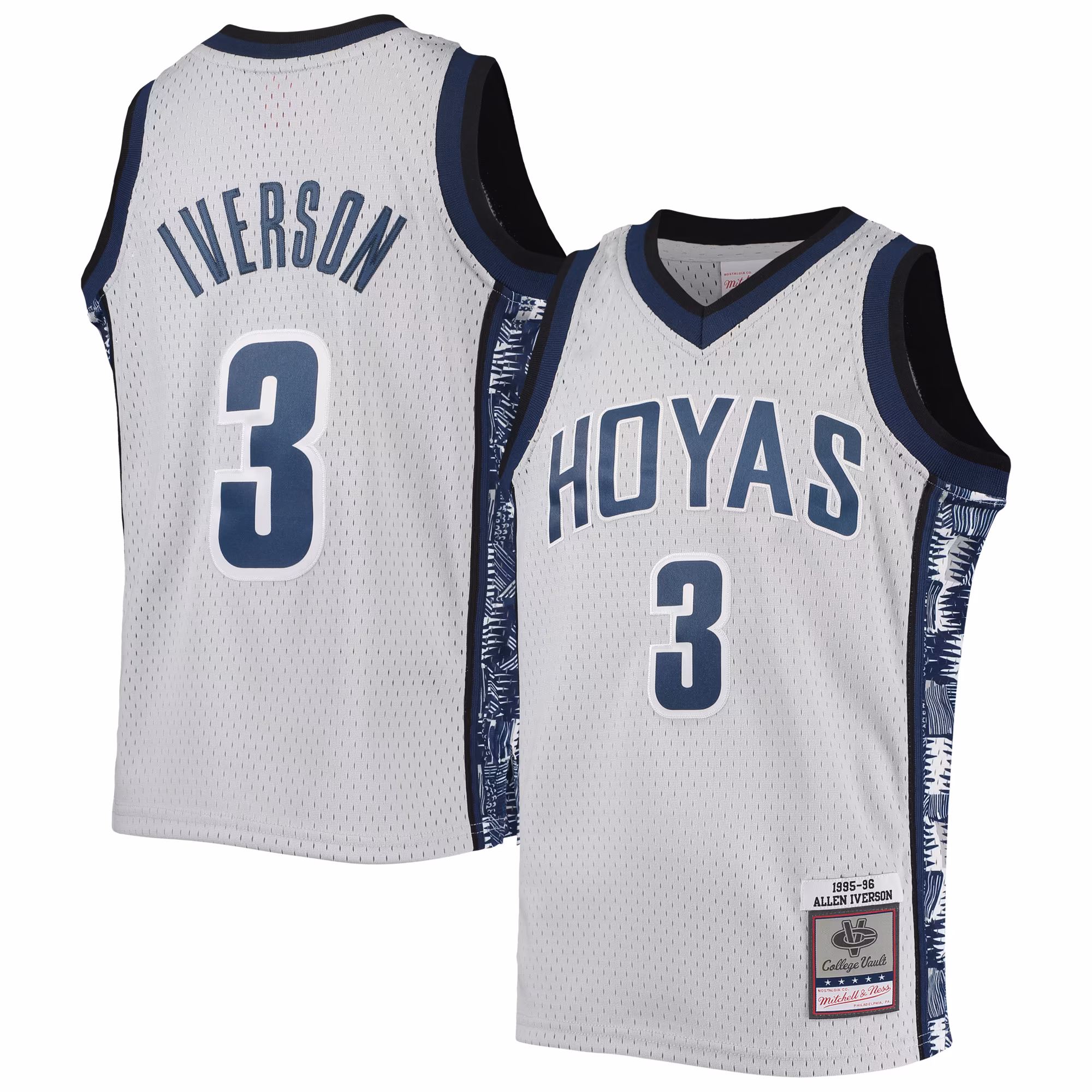 Youth Mitchell & Ness Allen Iverson Gray Georgetown Hoyas 1995/96 Replica Swingman Jersey - Ujersey Shop