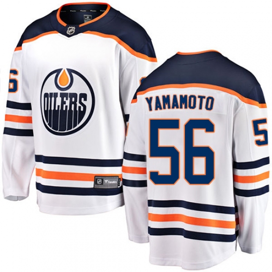 Men's Edmonton Oilers #56 Kailer Yamamoto Fanatics Branded White Away Breakaway NHL Jersey - Ujersey
