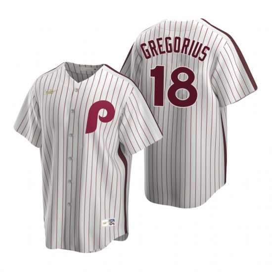 Men's Nike Philadelphia Phillies #18 Didi Gregorius White Cooperstown Collection Home Stitched Baseball Jersey - Ujersey