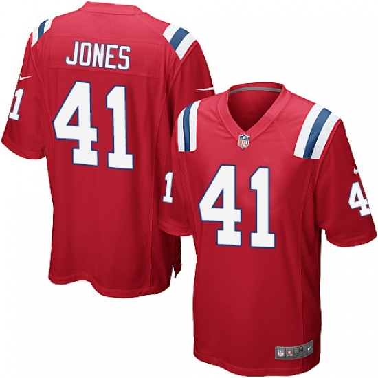 Men's Nike New England Patriots #41 Cyrus Jones Game Red Alternate NFL Jersey - Ujersey