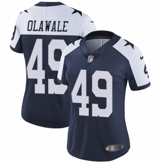 Women's Nike Dallas Cowboys #49 Jamize Olawale Navy Blue Throwback Alternate Vapor Untouchable Limited Player NFL Jersey - Ujersey