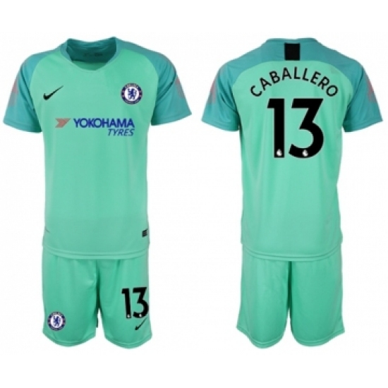 Chelsea #13 Caballero Green Goalkeeper Soccer Club Jersey