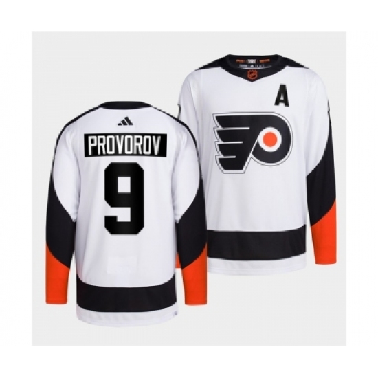 Men's Philadelphia Flyers #9 Ivan Provorov White 2022 Reverse Retro Stitched Jersey - Ujersey