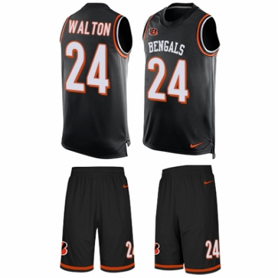 Men's Nike Cincinnati Bengals #24 Mark Walton Limited Black Tank Top Suit NFL Jersey - Ujersey