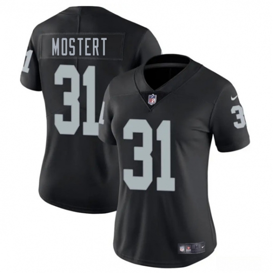 Women's Las Vegas Raiders #31 Raheem Mostert Black 2025 Vapor Football Stitched Jersey(Run Small) - Ujersey