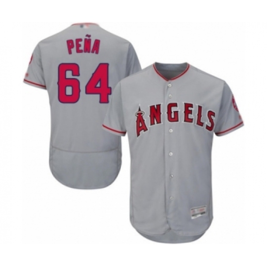 Men's Los Angeles Angels of Anaheim #64 Felix Pena Grey Road Flex Base Authentic Collection Baseball Player Jersey - Ujersey