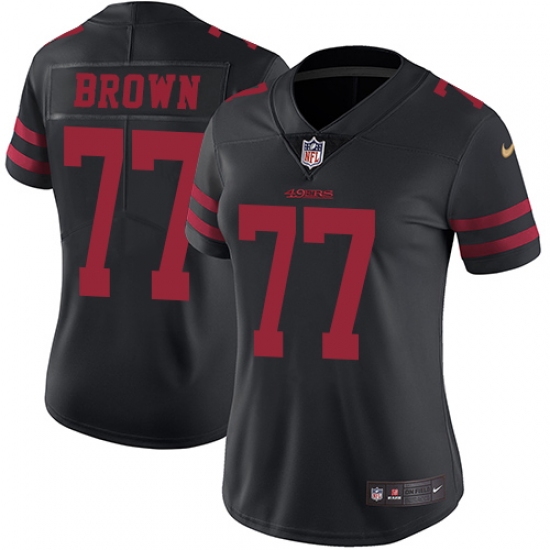 Women's Nike San Francisco 49ers #77 Trent Brown Black Alternate Vapor Untouchable Limited Player NFL Jersey - Ujersey