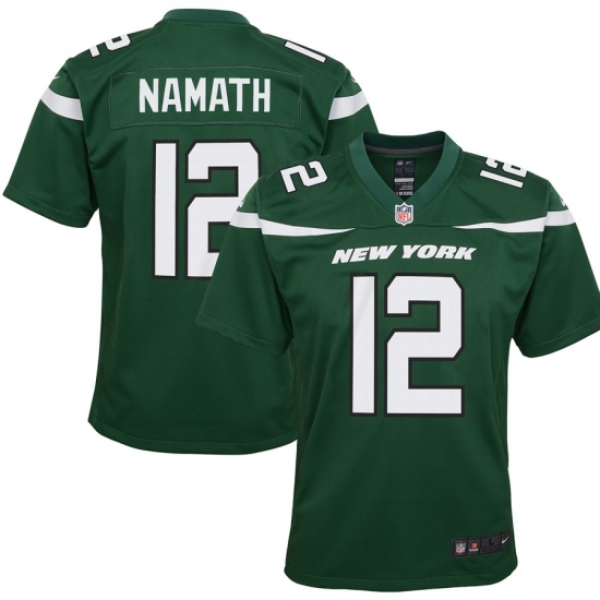 Youth New York Jets #12 Joe Namath NikeRetired Player Game Jersey - Green - Ujersey