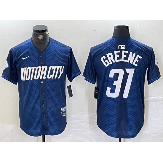 Men's Detroit Tigers #31 Riley Greene 2024 Navy City Connect Cool Base Limited Stitched Jersey - Ujersey