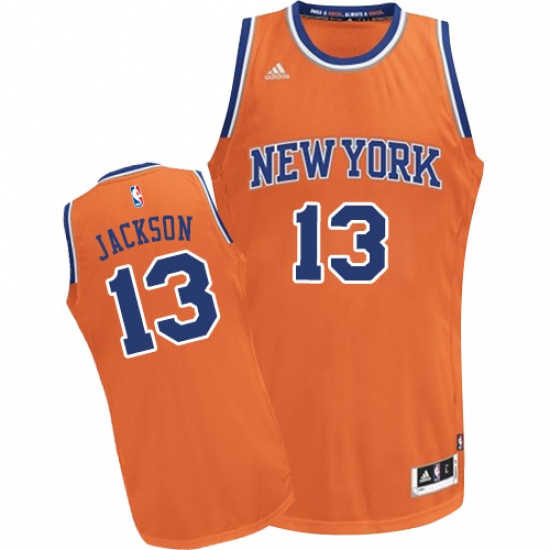 Men's Adidas New York Knicks #13 Mark Jackson Swingman Orange Alternate NBA Jersey - Ujersey