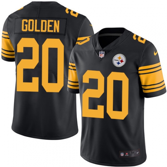 Youth Nike Pittsburgh Steelers #21 Robert Golden Elite Black Rush Vapor Untouchable NFL Jersey - Ujersey