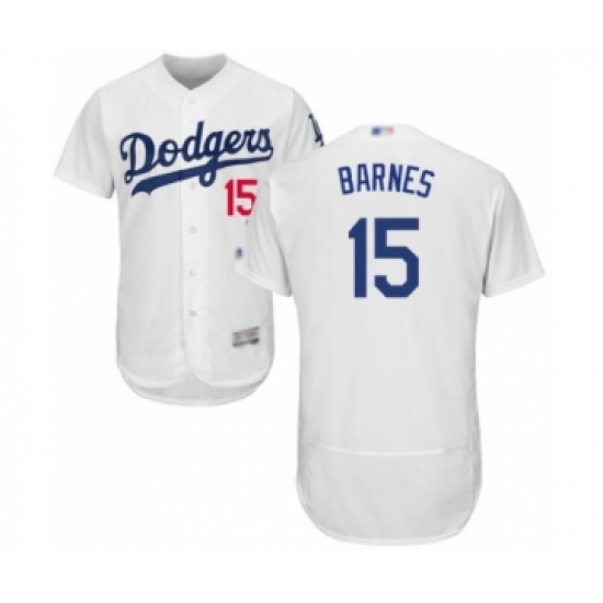 Men's Los Angeles Dodgers #15 Austin Barnes White Home Flex Base Authentic Collection Baseball Player Jersey - Ujersey