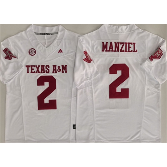 Men's Texas A&M Aggies Lions #2 Johnny Manziel White 2025 F.U.S.E. Stitched Jersey - Ujersey
