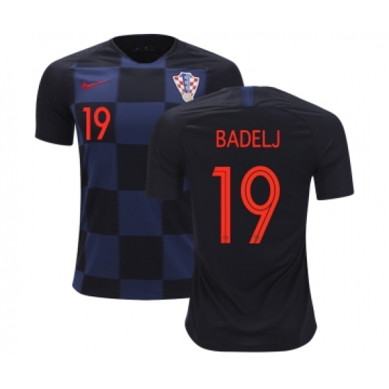 Croatia #19 Badelj Away Kid Soccer Country Jersey