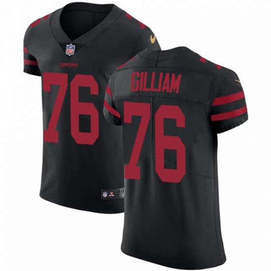 Men's Nike San Francisco 49ers #76 Garry Gilliam Black Alternate Vapor Untouchable Elite Player NFL Jersey - Ujersey