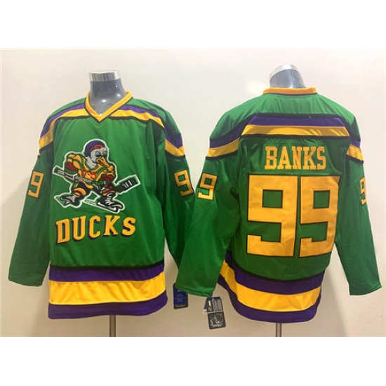 Men's Anaheim Ducks #99 Adam Banks Green CCM Jersey - Ujersey