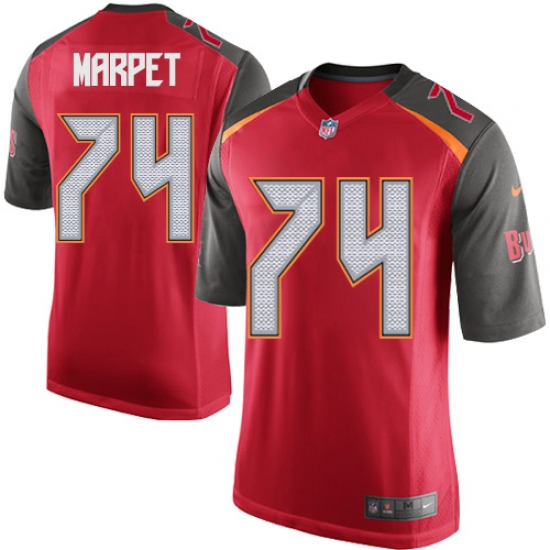 Men's Nike Tampa Bay Buccaneers #74 Ali Marpet Game Red Team Color NFL Jersey - Ujersey