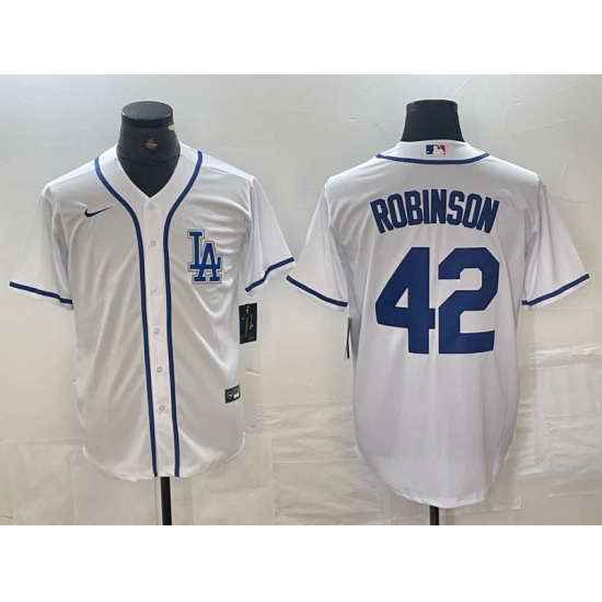 Men's Los Angeles Dodgers #42 Jackie Robinson White Cool Base Stitched Baseball Jersey - Ujersey