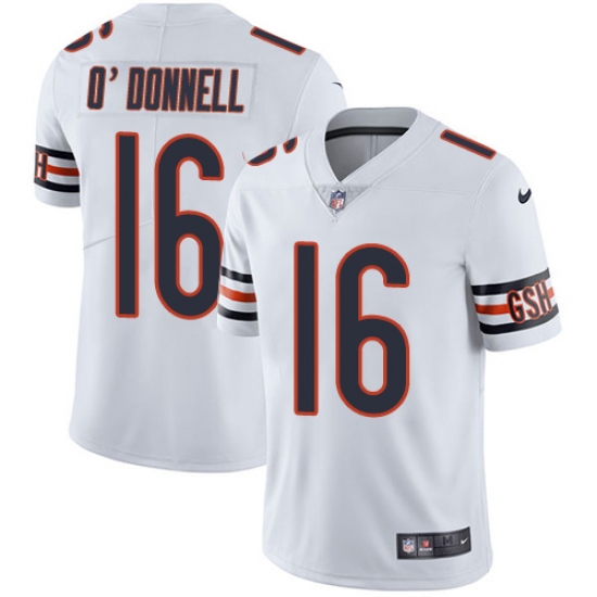 Youth Nike Chicago Bears #16 Pat O'Donnell Elite White NFL Jersey - Ujersey