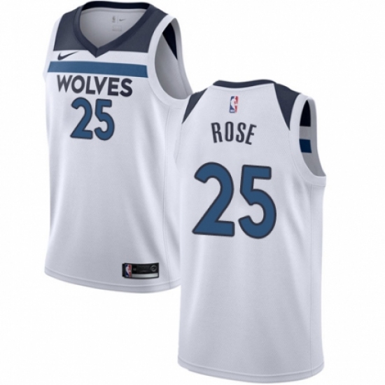 Women's Nike Minnesota Timberwolves #25 Derrick Rose Swingman White NBA Jersey - Association Edition - Ujersey