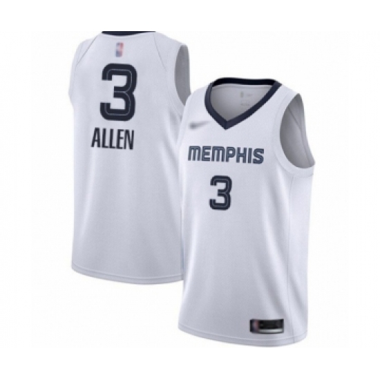 Men's Memphis Grizzlies #3 Grayson Allen Authentic White Finished Basketball Jersey - Association Edition - Ujersey