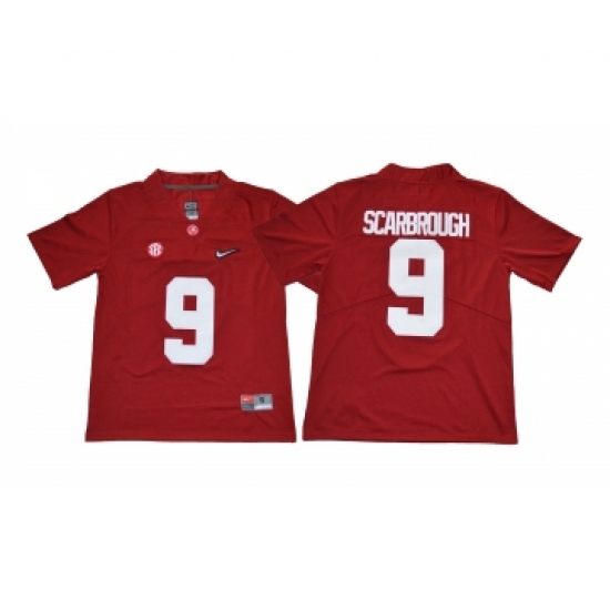 Alabama Crimson Tide 9 Bo Scarbrough Red Diamond Logo College Football Jersey