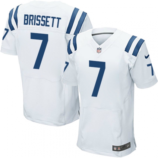 Men's Nike Indianapolis Colts #7 Jacoby Brissett Elite White NFL Jersey - Ujersey