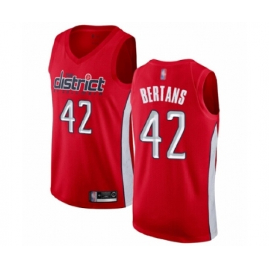 Youth Washington Wizards #42 Davis Bertans Red Swingman Jersey - Earned Edition - Ujersey