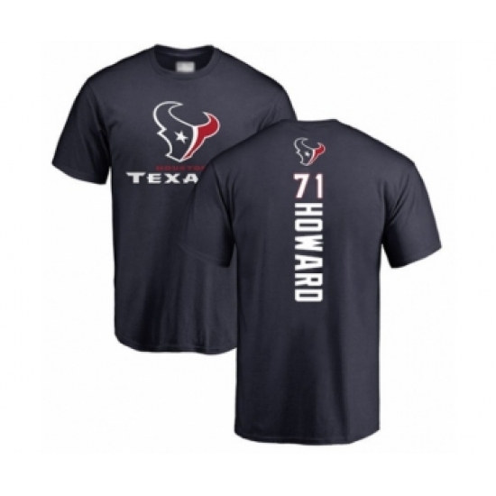 Football Houston Texans #71 Tytus Howard Navy Blue Backer T-Shirt - Ujersey