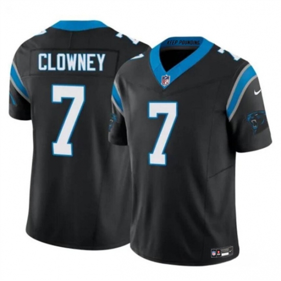 Men's Carolina Panthers #7 Jadeveon Clowney Black 2024 F.U.S.E. Vapor Limited Football Stitched Jersey - Ujersey