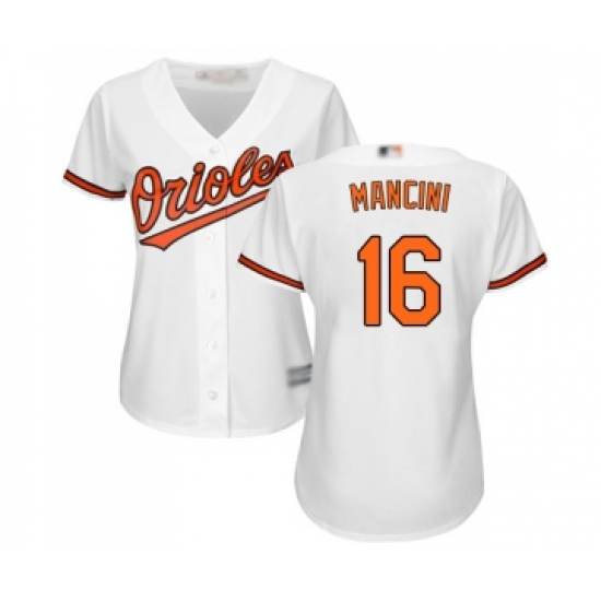 Women's Baltimore Orioles #16 Trey Mancini Replica White Home Cool Base Baseball Jersey - Ujersey
