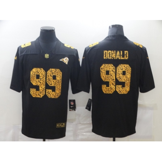 Men's Los Angeles Rams #99 Aaron Donald Black Nike Leopard Print Limited Jersey - Ujersey