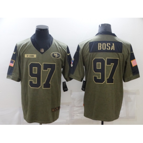 Men's San Francisco 49ers #97 Nick Bosa Nike Olive 2021 Salute To Service Limited Player Jersey - Ujersey
